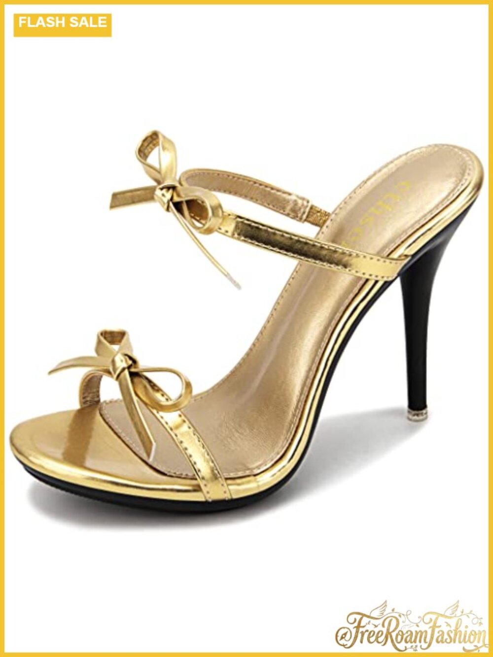 Platform Heeled Sandals Strappy Stiletto Mules Open Toe Slip On Bow High Heels